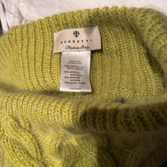 Berretti made in Italy neck warmer turtleneck green mohair blend - Picture 3 of 6